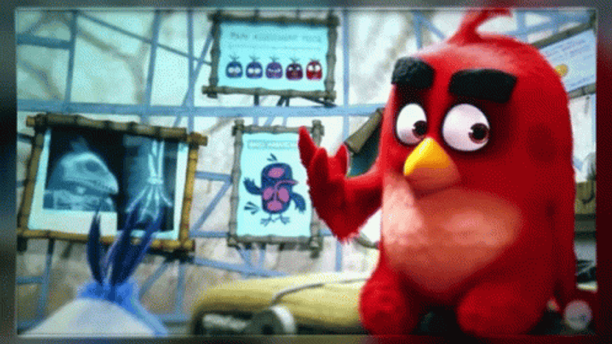 Emotionless Angry Bird Red GIF