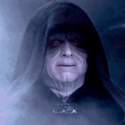 Emperor Palpatine Star Wars Awkward Smile Zoom In GIF