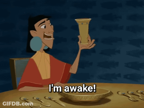 Emperor's New Groove Character Saying I'm Awake GIF