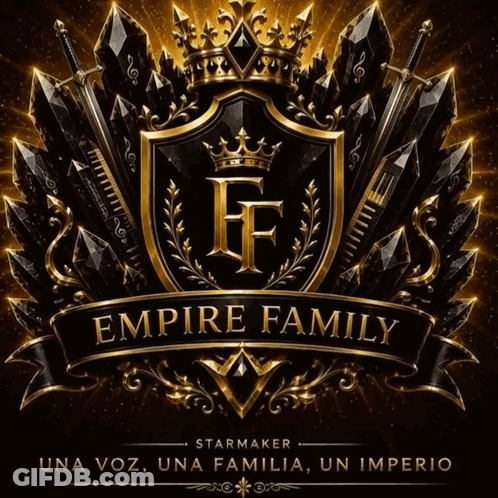 Empire Family Starmaker Logo With Crown And Swords GIF