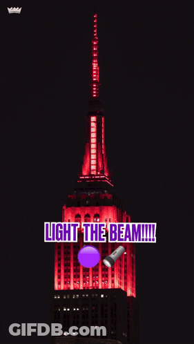 Empire State Building Lit Red Light The Beam GIF