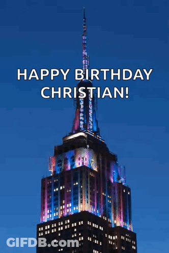 Empire State Building Lit Up Purple And Blue GIF