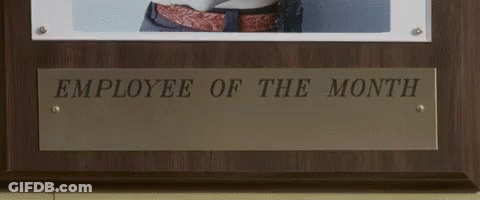 Employee Of The Month On Wooden Wall GIF