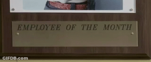 Employee Of The Month Plaque With Man GIF