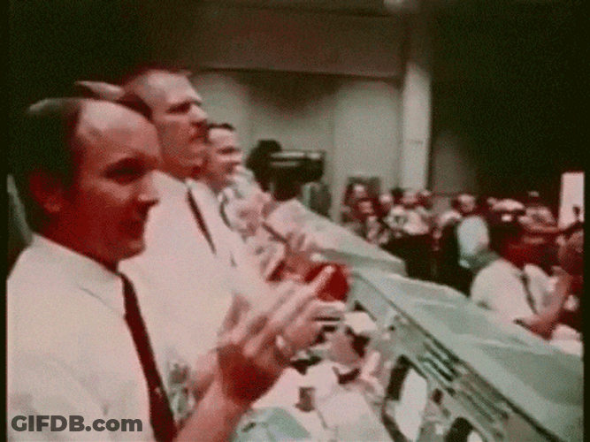 Employees At Nasa Standing And Applauding GIF