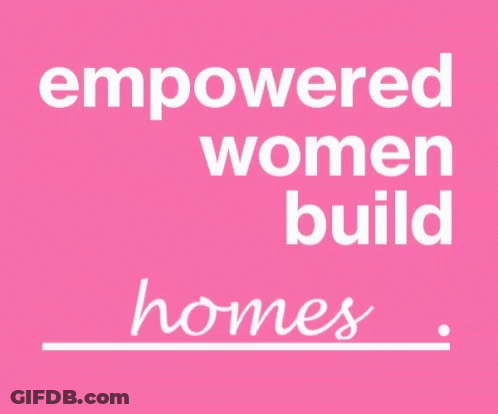 Empowered Women Build Community On Pink Background GIF