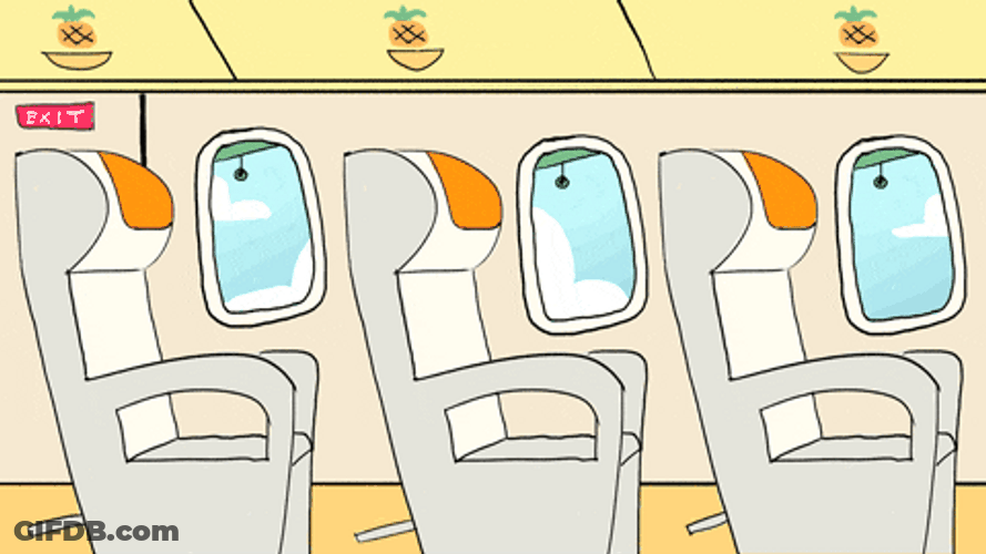 Empty Airplane Passenger Animation GIF