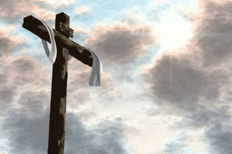 Empty Cross With White Blanket GIF
