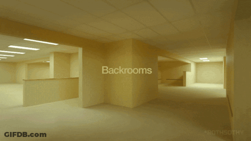 Empty Hallway With Backrooms GIF