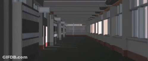 Empty Hallway With Windows And Doors GIF