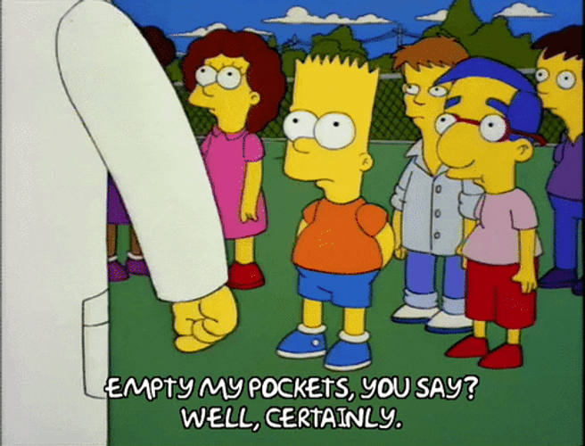 Empty Pockets Bart The Simpsons GIF