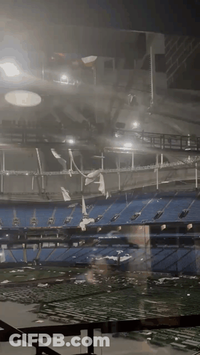 Empty Stadium With Smoke GIF