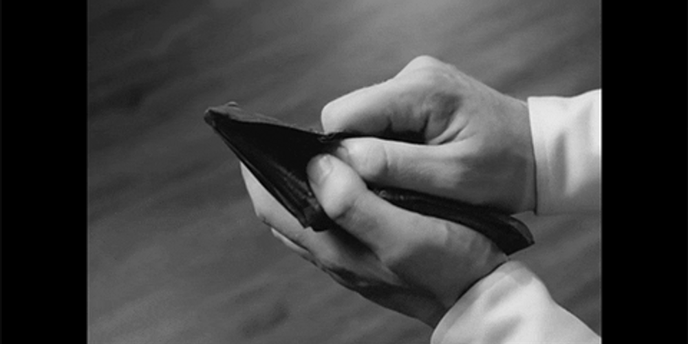 Empty Wallet Black And White GIF