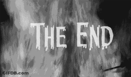 End Of Movie Black And White Image GIF