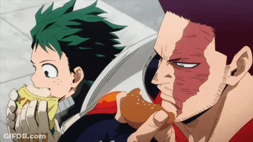Endeavor Eating Burger With Bokuto GIF