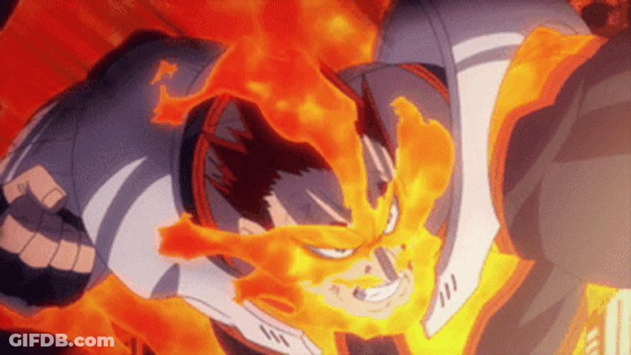 Endeavor Hero Academia Fire Spears GIF