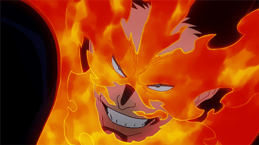 Endeavor Throwing Fire Spears On Enemy GIF