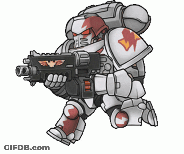 Enemies Robot Stomping Space Marine GIF