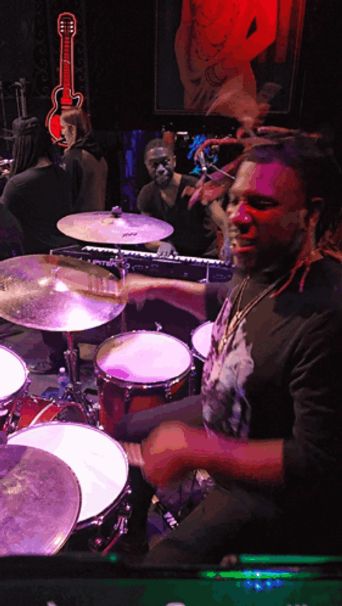 Energetic Drummer Drumroll Head Bang GIF