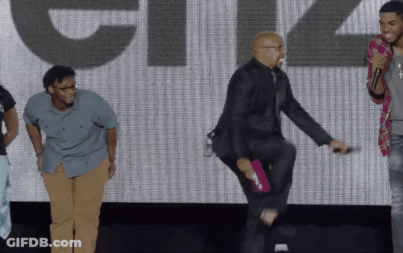 Energetic Stage Running Man Dance GIF