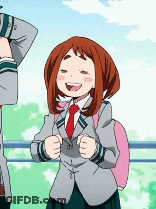 Energetic Uraraka Spreading Happiness GIF