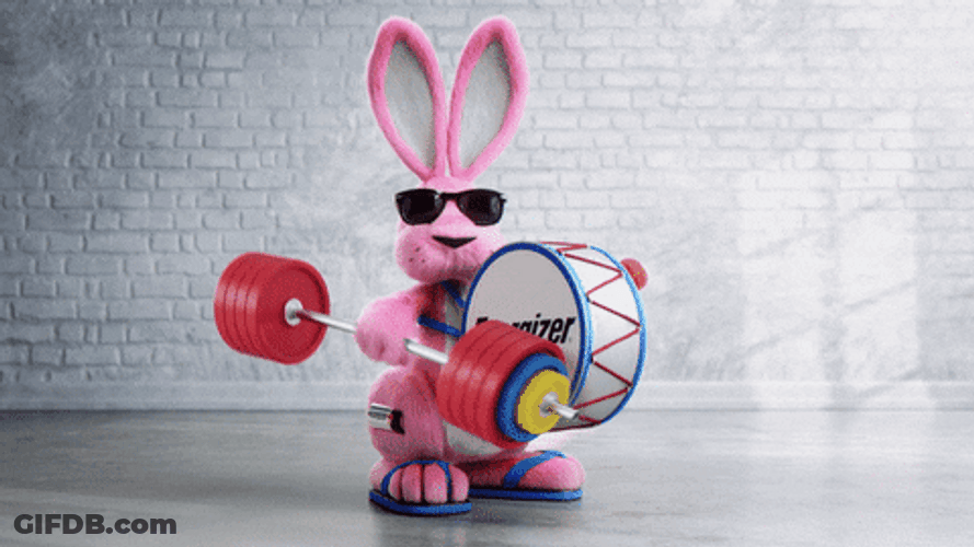 Energizer Bunny Dumbbell Work It GIF