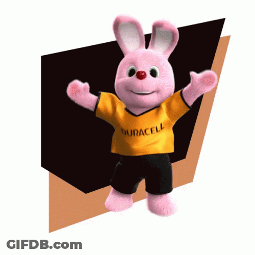 Energizer Bunny Duracell Battery Jump GIF