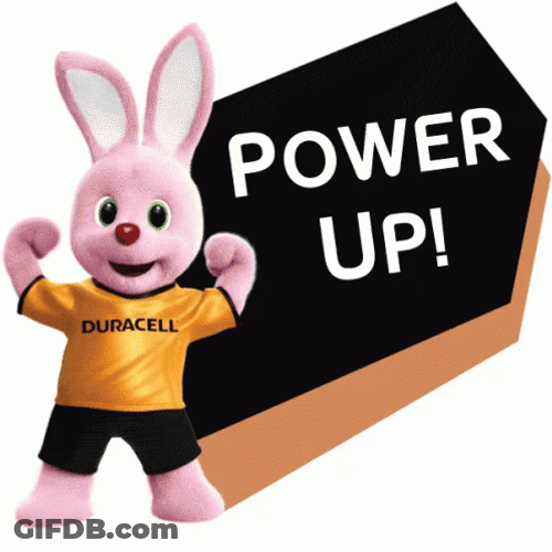 Energizer Bunny Duracell Battery Power Up GIF