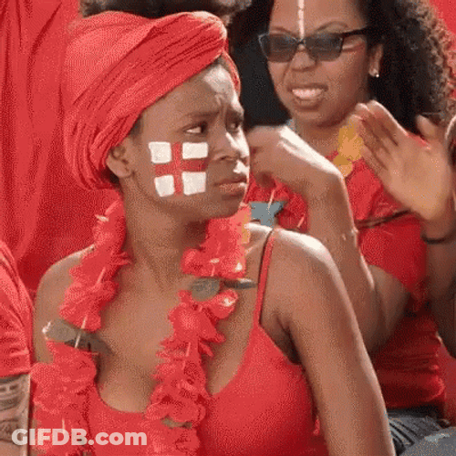 England Flag On Girl's Face GIF