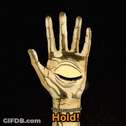 Enigmatic Eye On Hand Blinking GIF