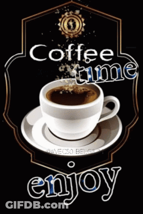 Enjoy Drinking Coffee Time Glitters GIF