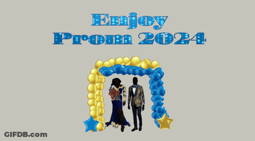 Enjoy Prom 2024 Poster With Man And Woman GIF