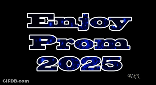 Enjoy Prom 2025 Sign With Blue Balloons GIF