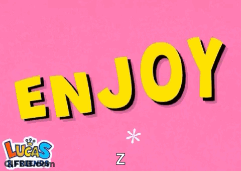 Enjoy Yellow Letters On Purple GIF