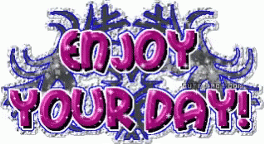 Enjoy Your Day Christmas Glitter Greeting GIF