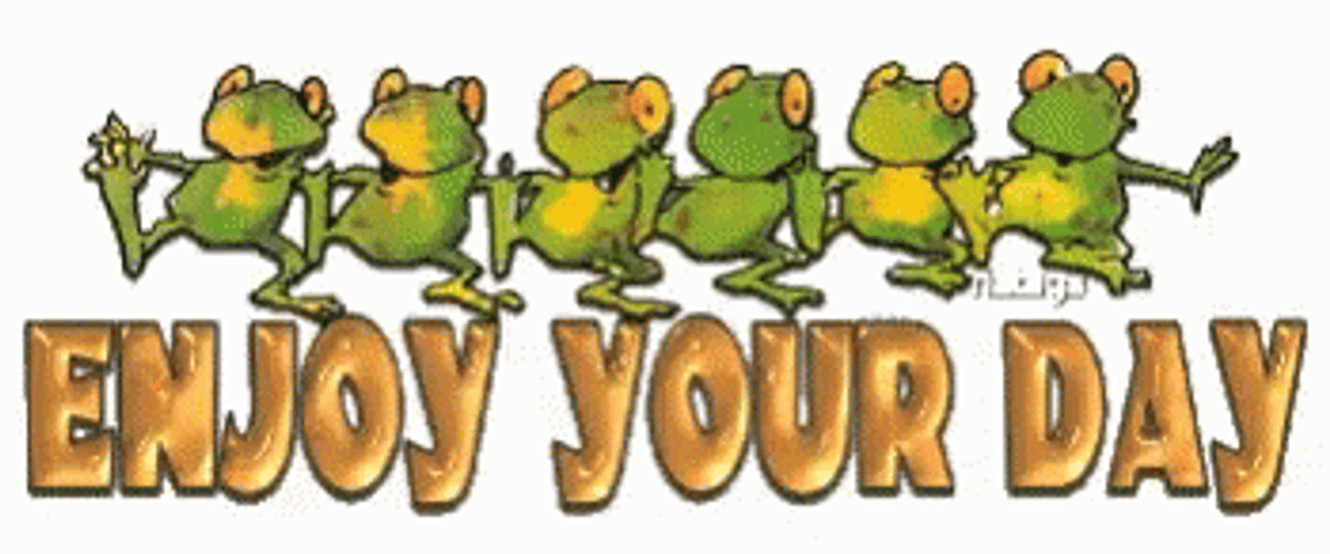 Enjoy Your Day Frogs Dancing Animation GIF