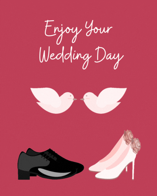 Enjoy Your Day Wedding Day Shoes Heels Doves GIF