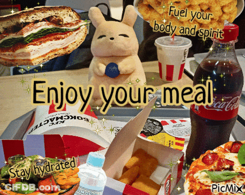 Enjoy Your Meal Collage GIF