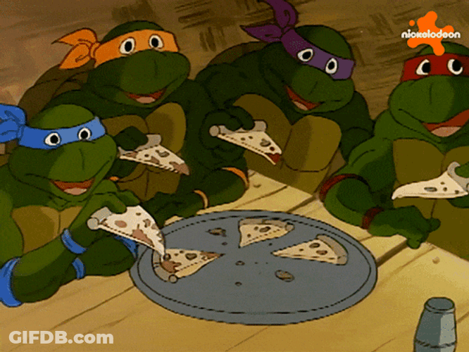 Enjoying Pizza Leonardo GIF