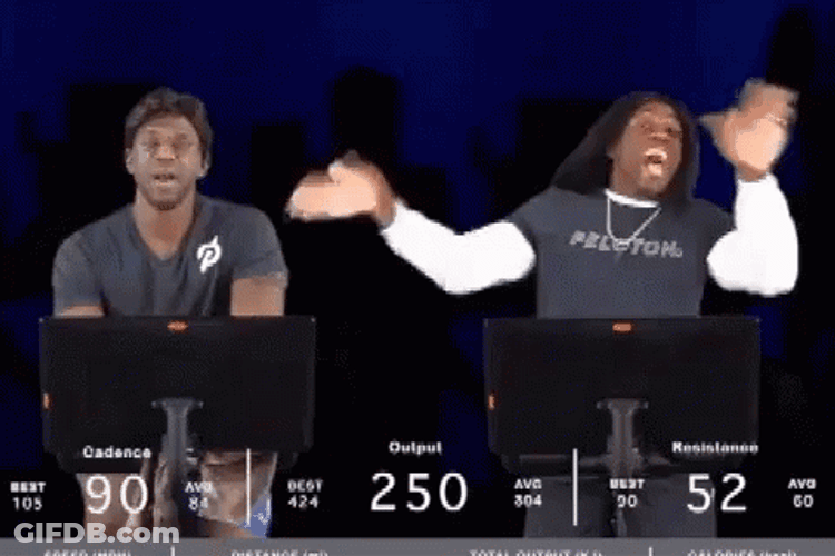 Entertaining Alex Toussaint Peloton Parody GIF
