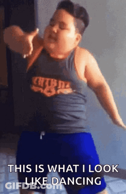 Entertaining Fat Boy Look Like Dancing Meme GIF