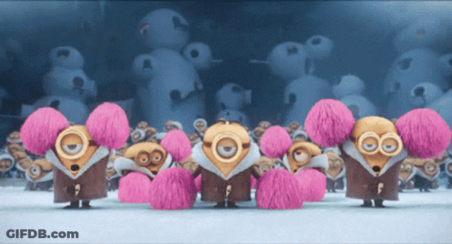 Entertaining Minions Funny Cheer Dance GIF