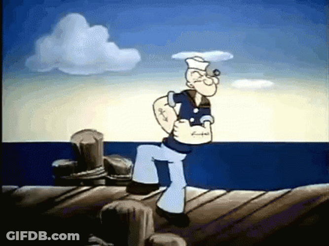 Entertaining Skip Walking Popeye GIF