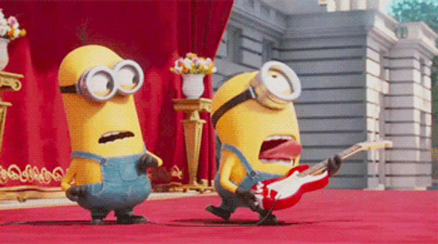 Entertainment Guitar Funny Minions GIF