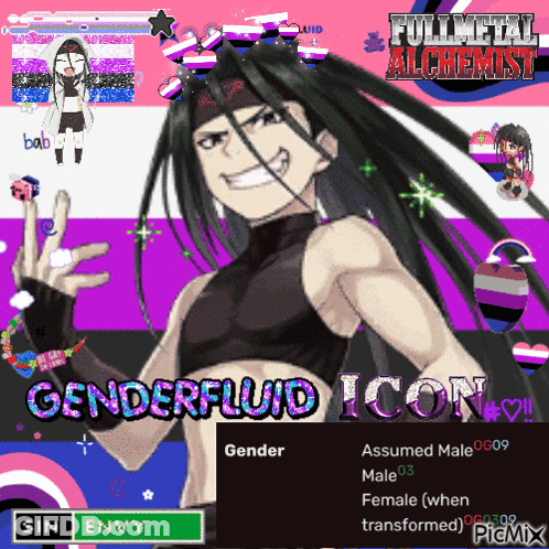 Envy From Fullmetal Alchemist With Gender Fluid Icon GIF