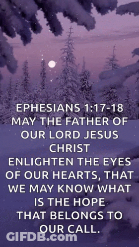 Ephesians 1:17-18 Quote On Purple Background GIF