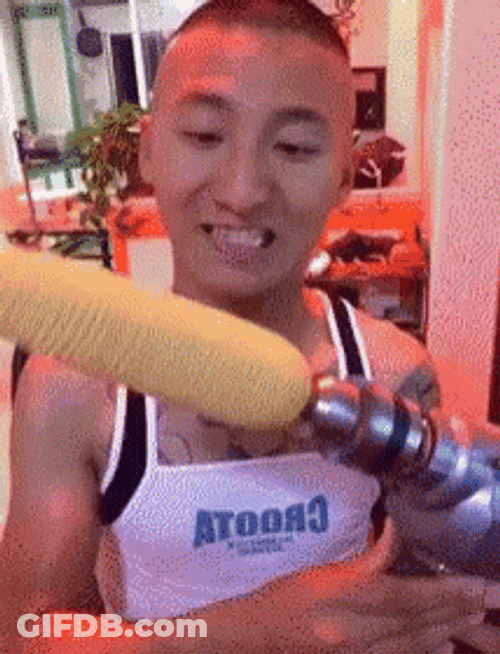 Epic Chinese Guy Sweet Corn Drill GIF