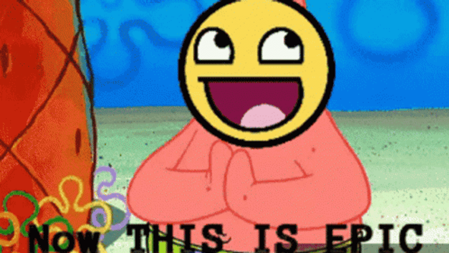 Epic Happy Emoji Patrick Star GIF