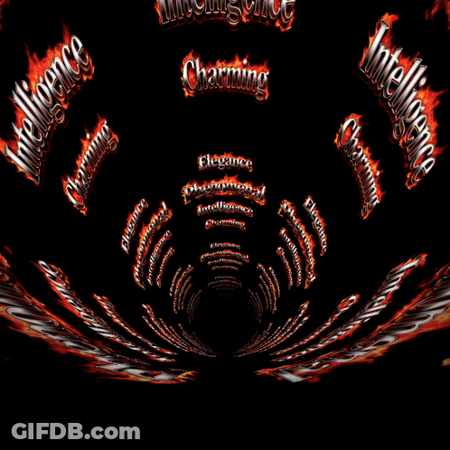 Epic Logo With Guitars Microphone And Flames GIF