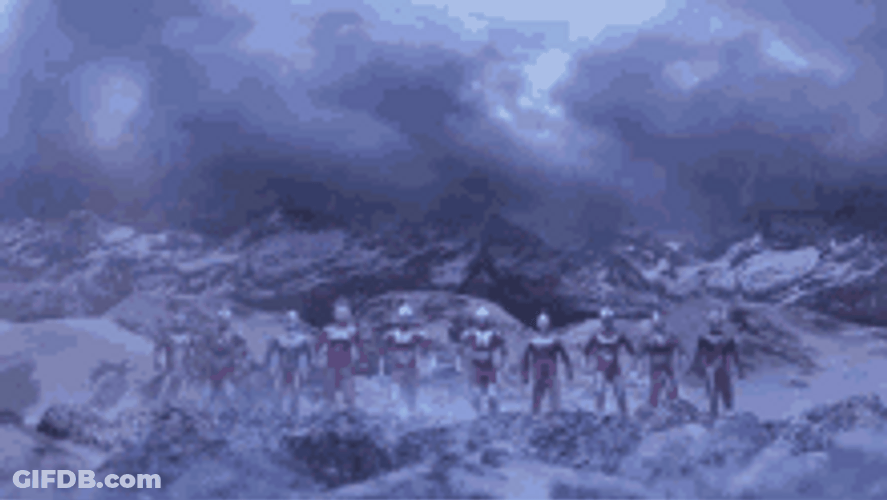 Epic Scene Ultraman Slow Motion Walk GIF